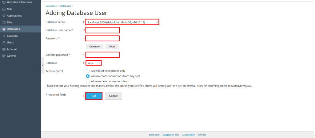 How to add a new user to the Plesk Panel MySQL database? - Knowledge ...