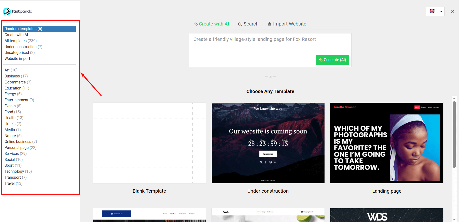 Categories Template Categories Template