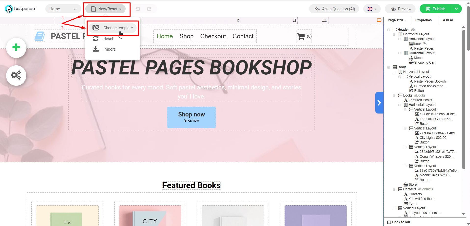 New Reset - Change Template New Reset Change Template