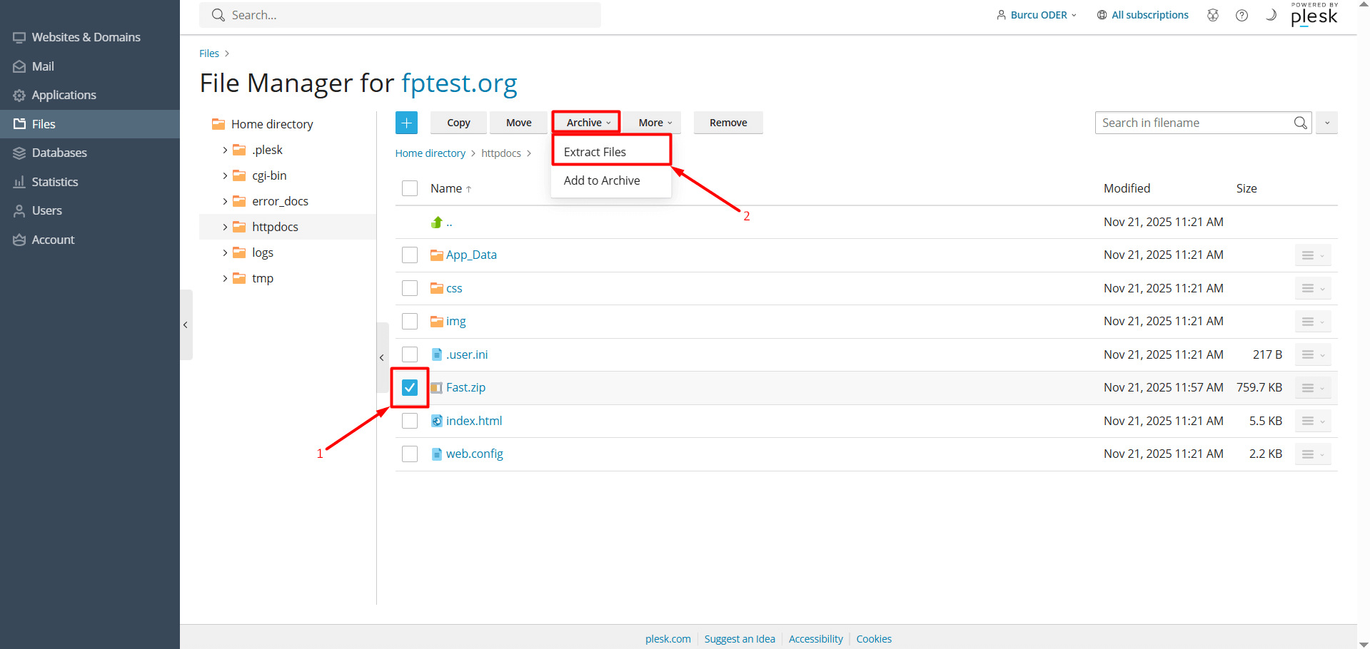 Plesk Extract Files Plesk Extract Files