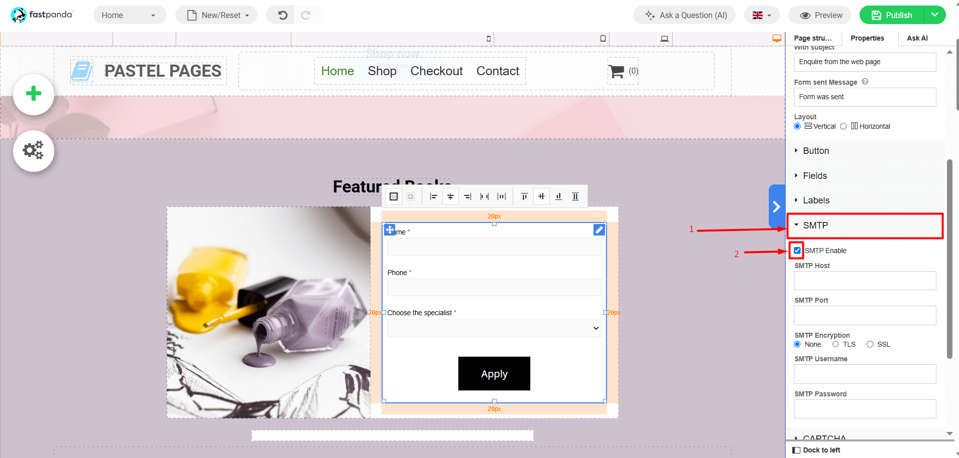 SMTP Enable SMTP Enable