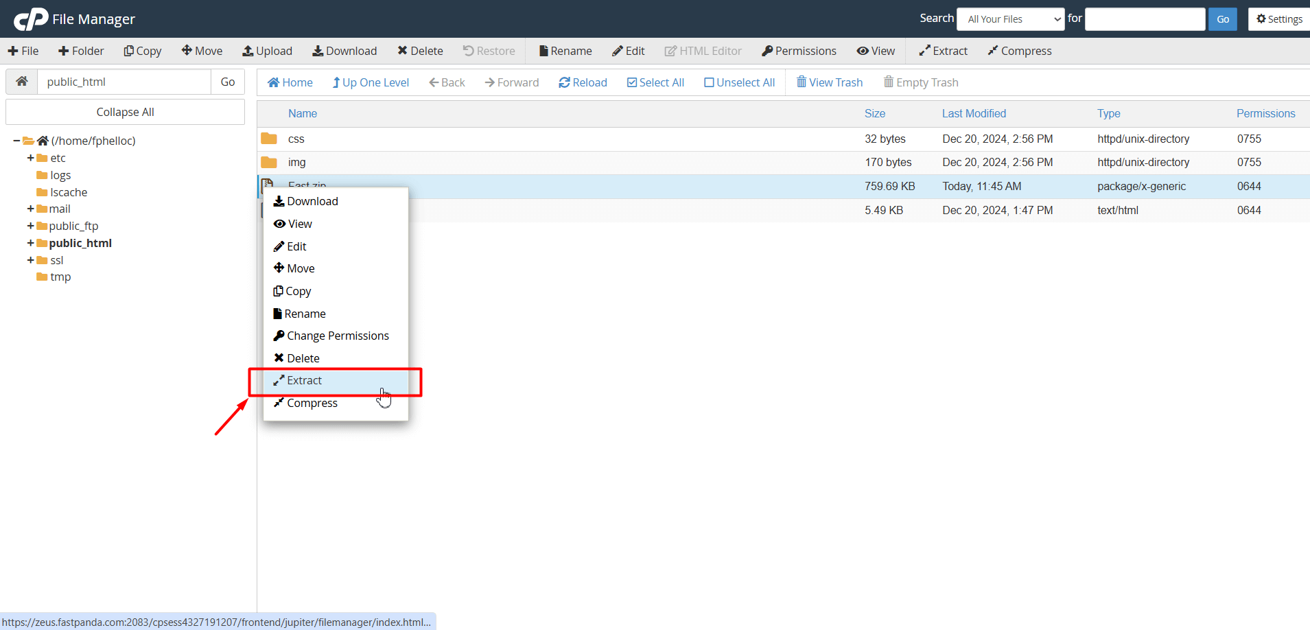 cPanel Extract cPanel Extract