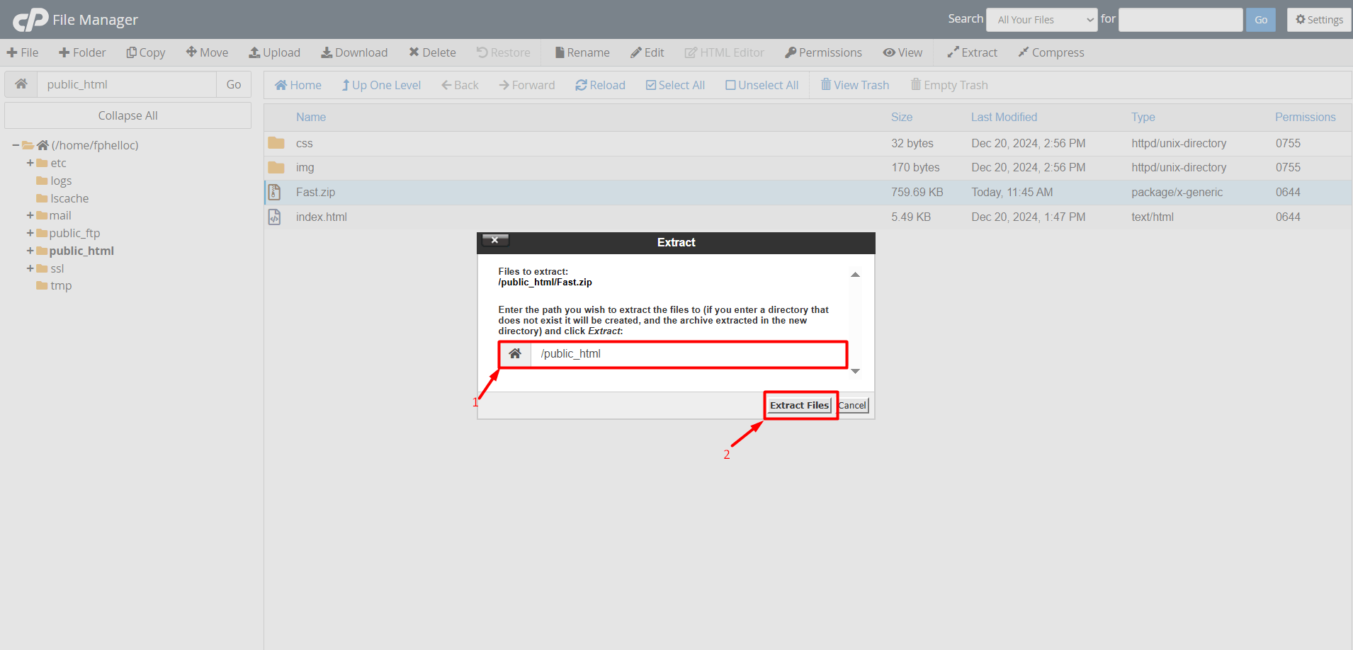extract the files extract the files