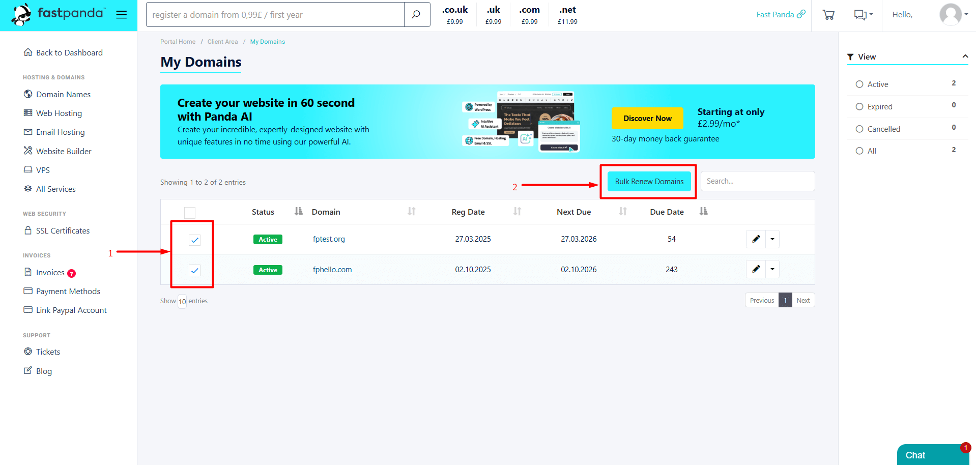 Bulk Renew Domain Bulk Renew Domain