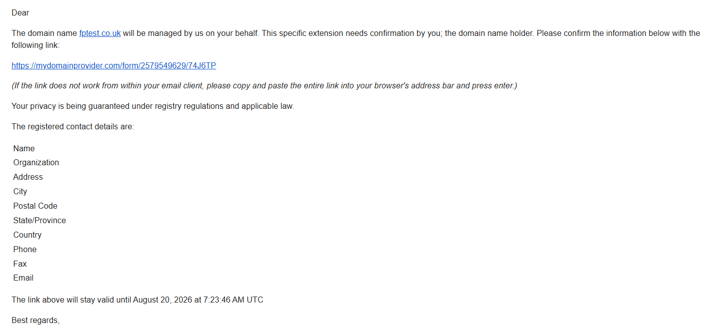 Domain Name Owner Information Verification Process Domain Name Owner Information Verification Process