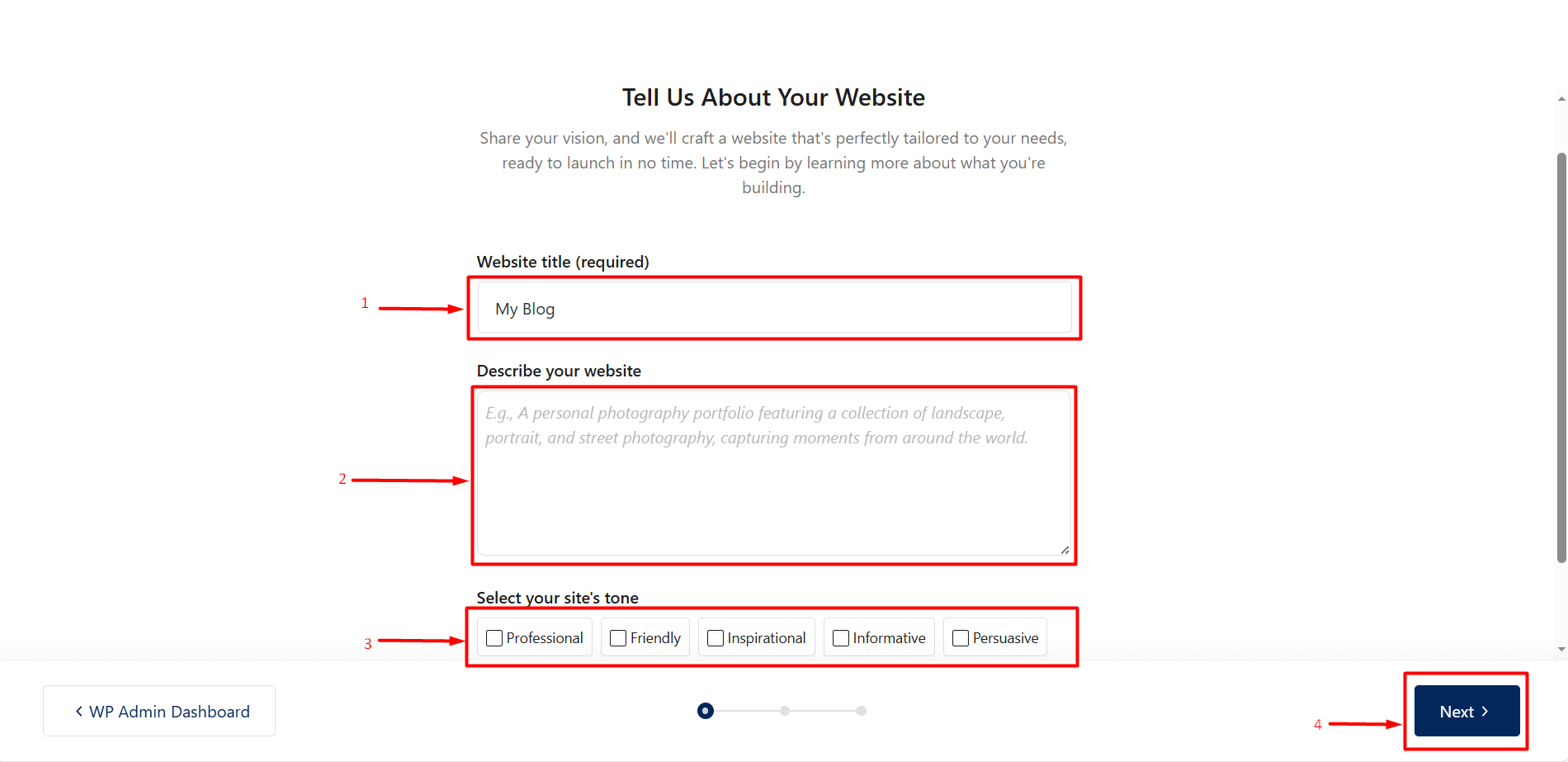 Tell Us About Your Website Tell Us About Your Website