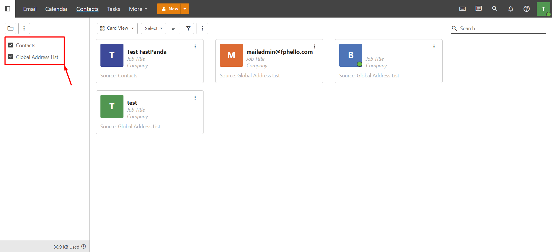 Contact Lists Select Contact Lists Select