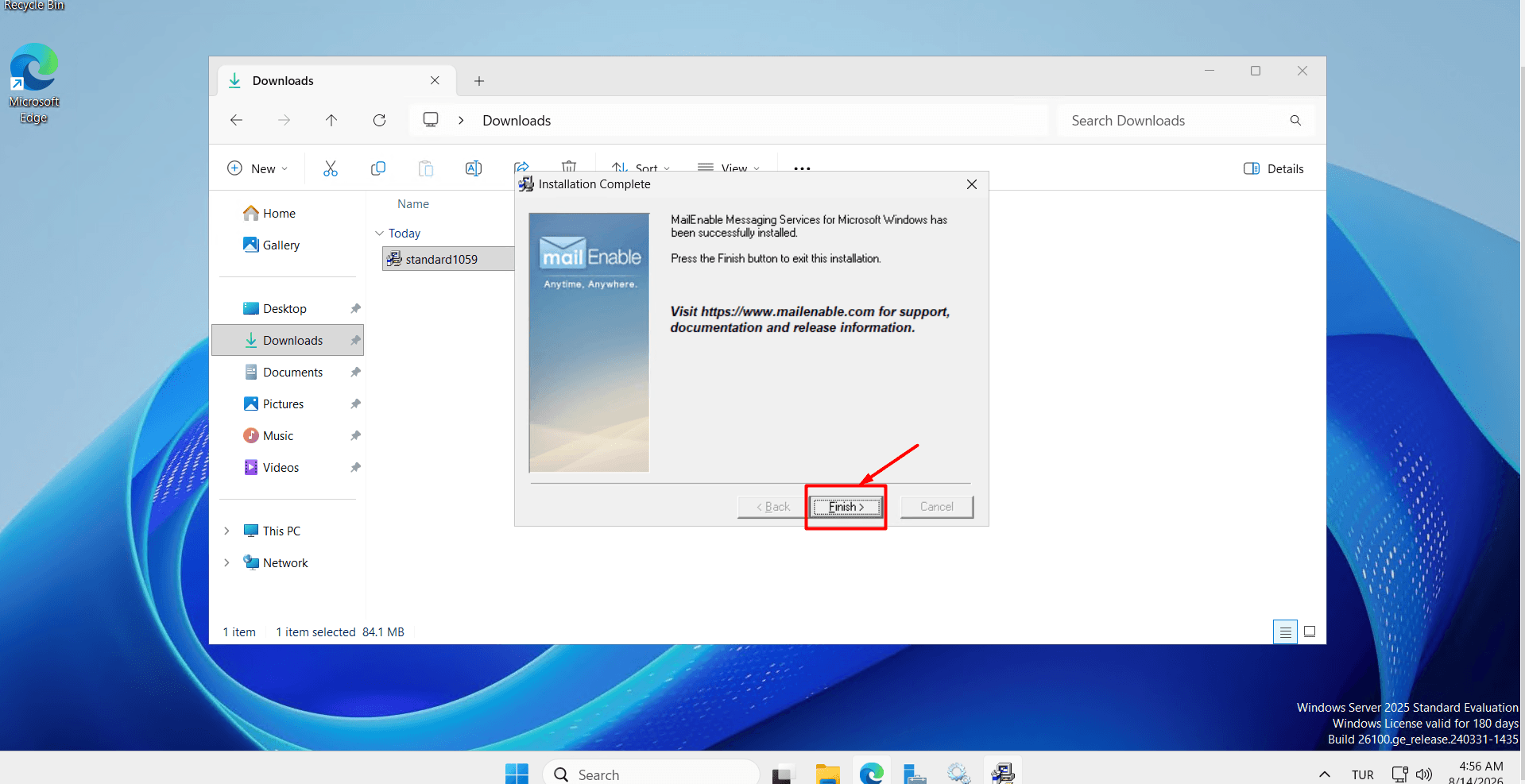 Mail Enable Finish Mail Enable Finish