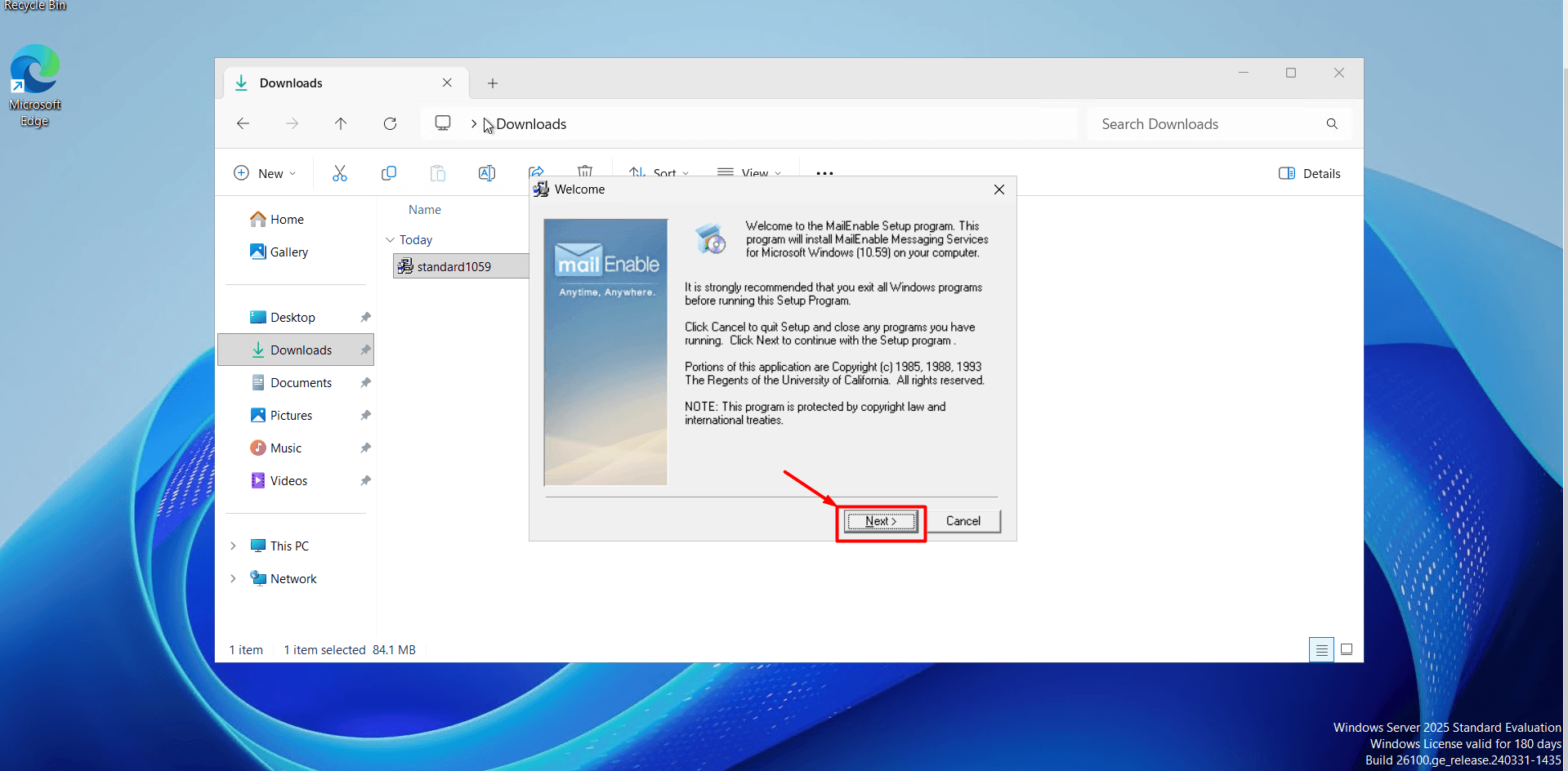 Mail Enable Install Start Mail Enable Install Start