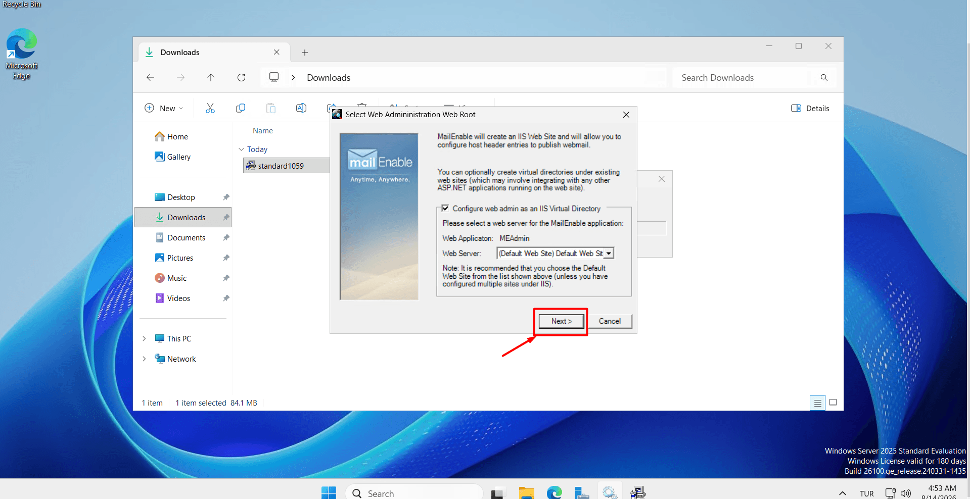 Mail Enable complete Next Mail Enable complete Next