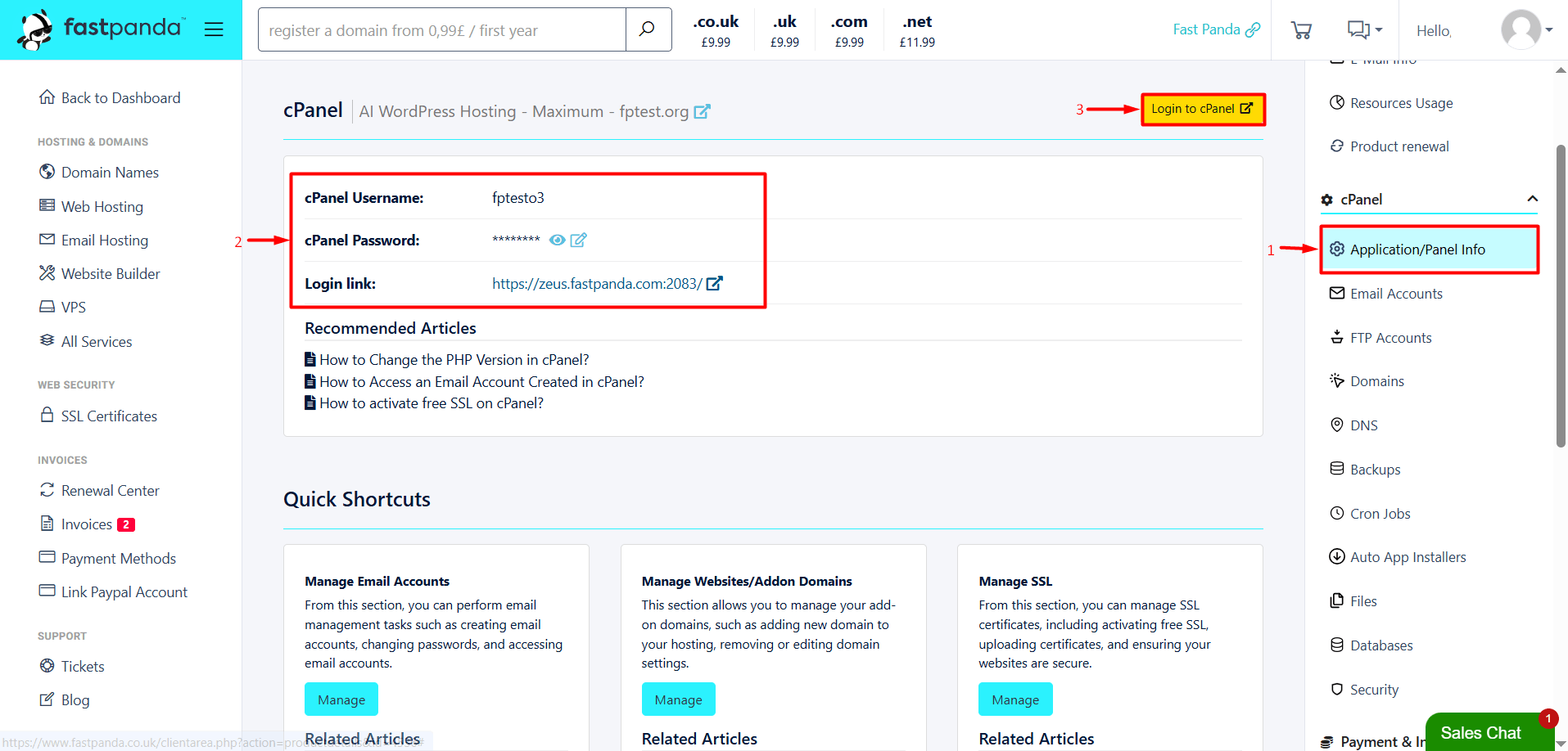 Application Panel Info and Login Application Panel Info and Login