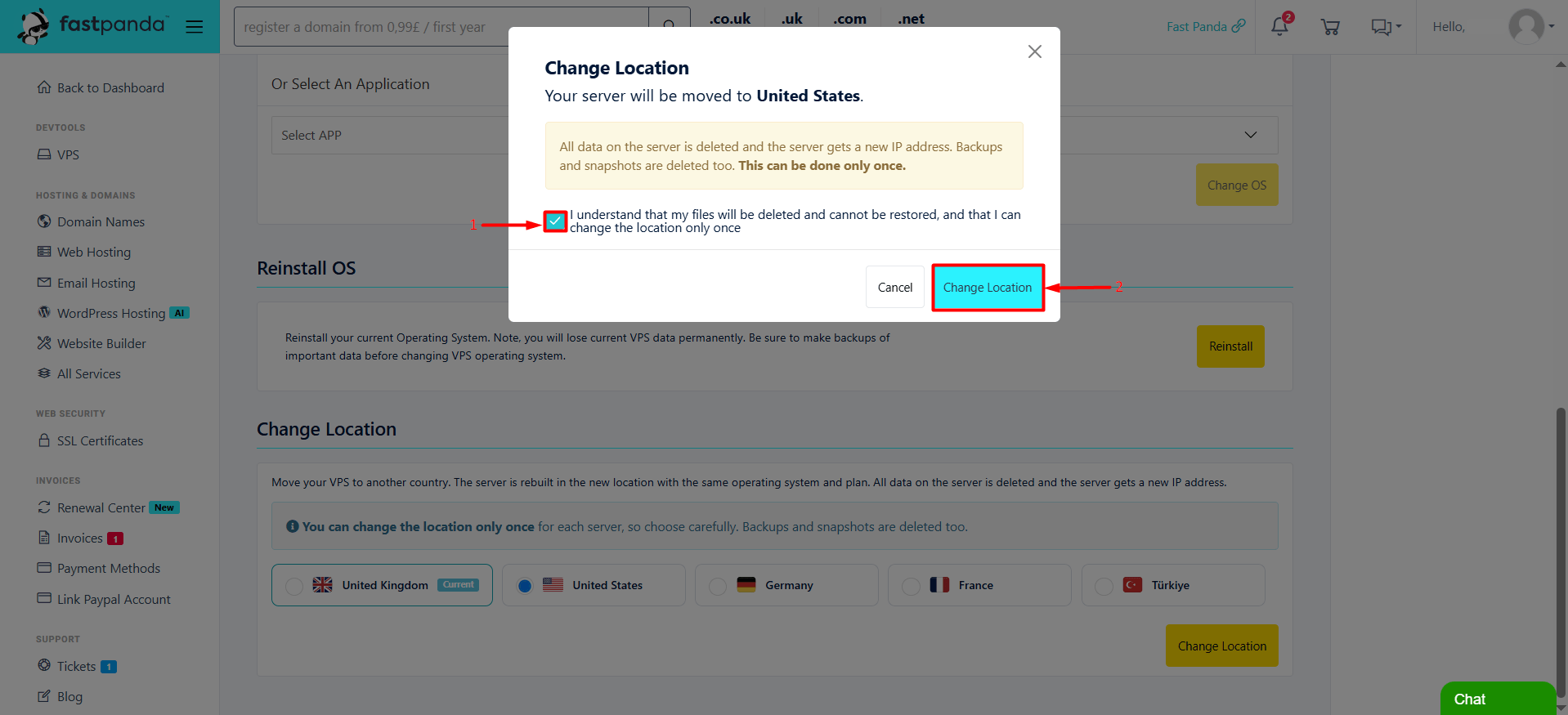 Check the box and Change Location Check the box and Change Location