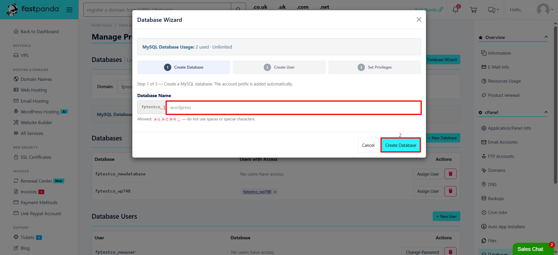 Wizard Create Database Wizard Create Database