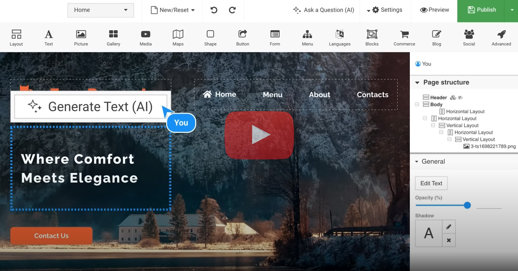 Create Website With AI Website Builder